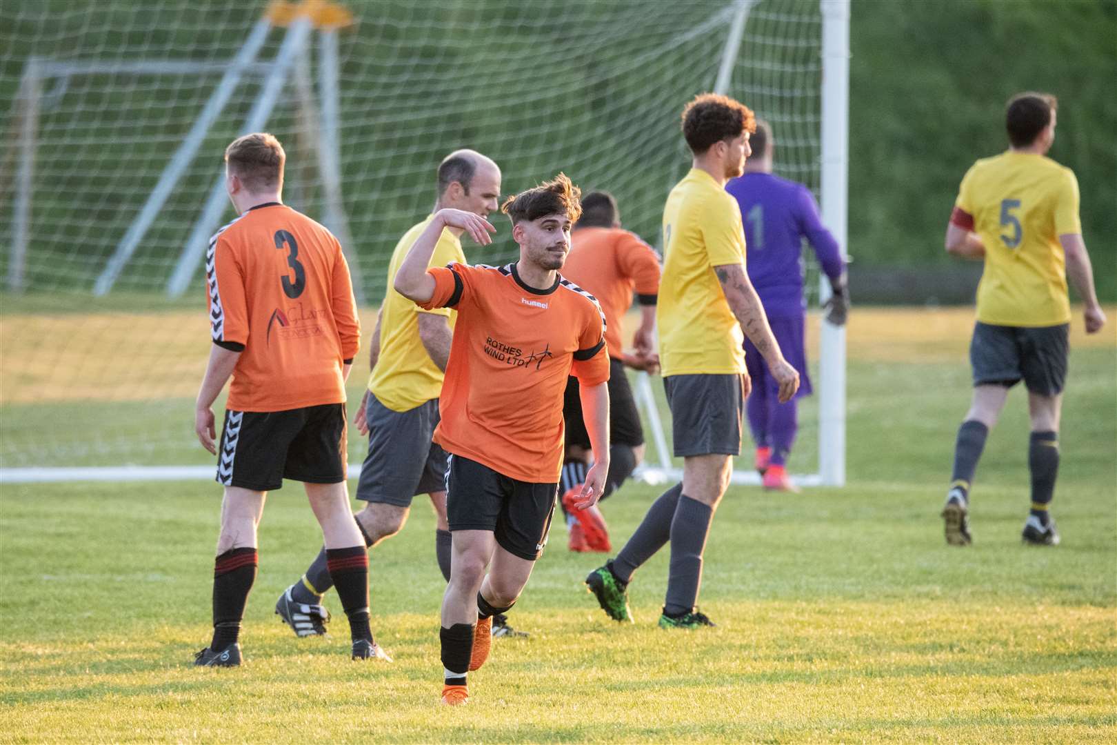Bruno Martins found the net for Rothes A in their 6-2 defeat to Thunderton. Picture: Daniel Forsyth