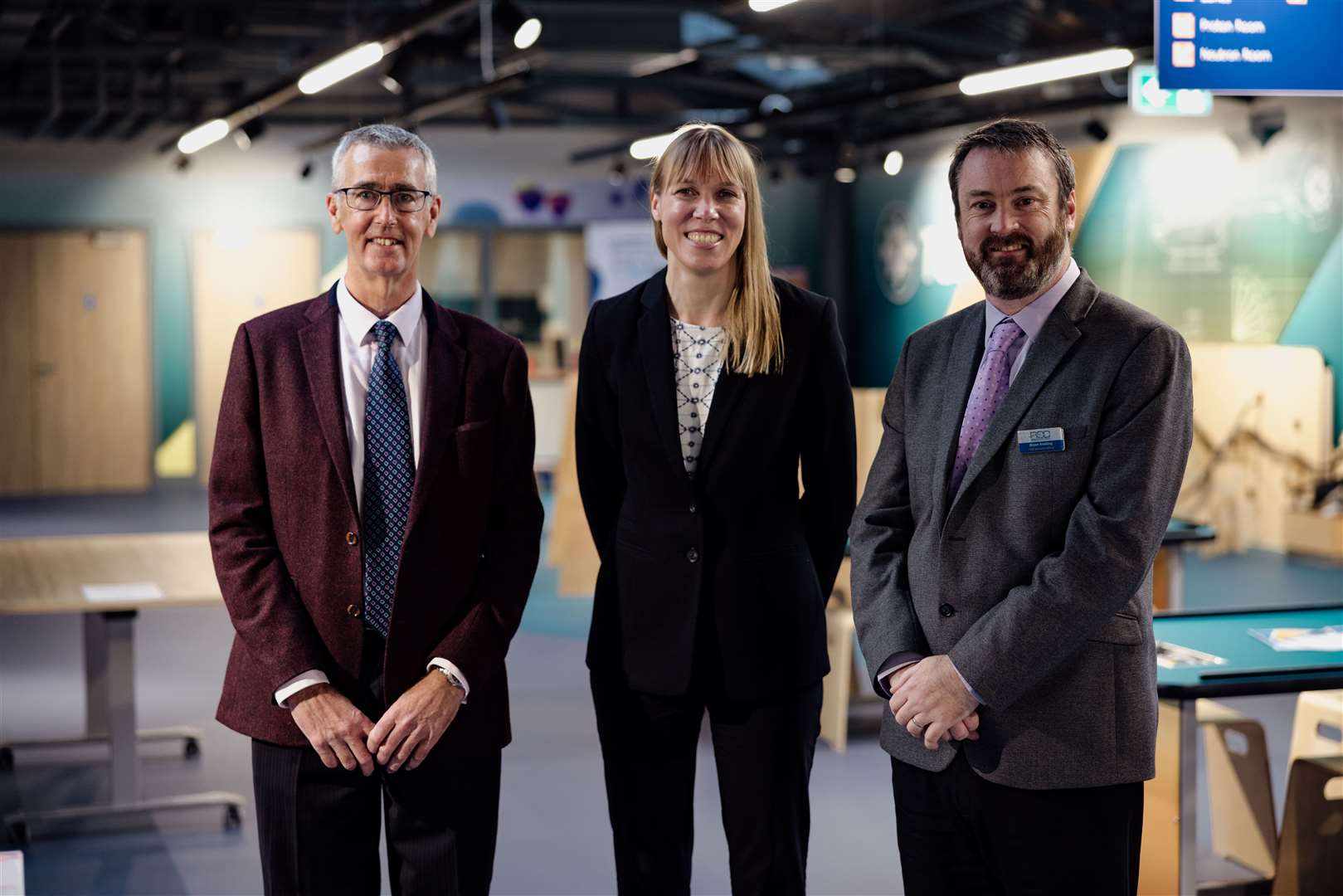 (From left) Sandy Morton, chair of the board of trustees at Aberdeen Science Centre, Professor Catherine Heymans, Astronomer Royal for Scotland and Bryan Snelling, chief executive of Aberdeen Science Centre.