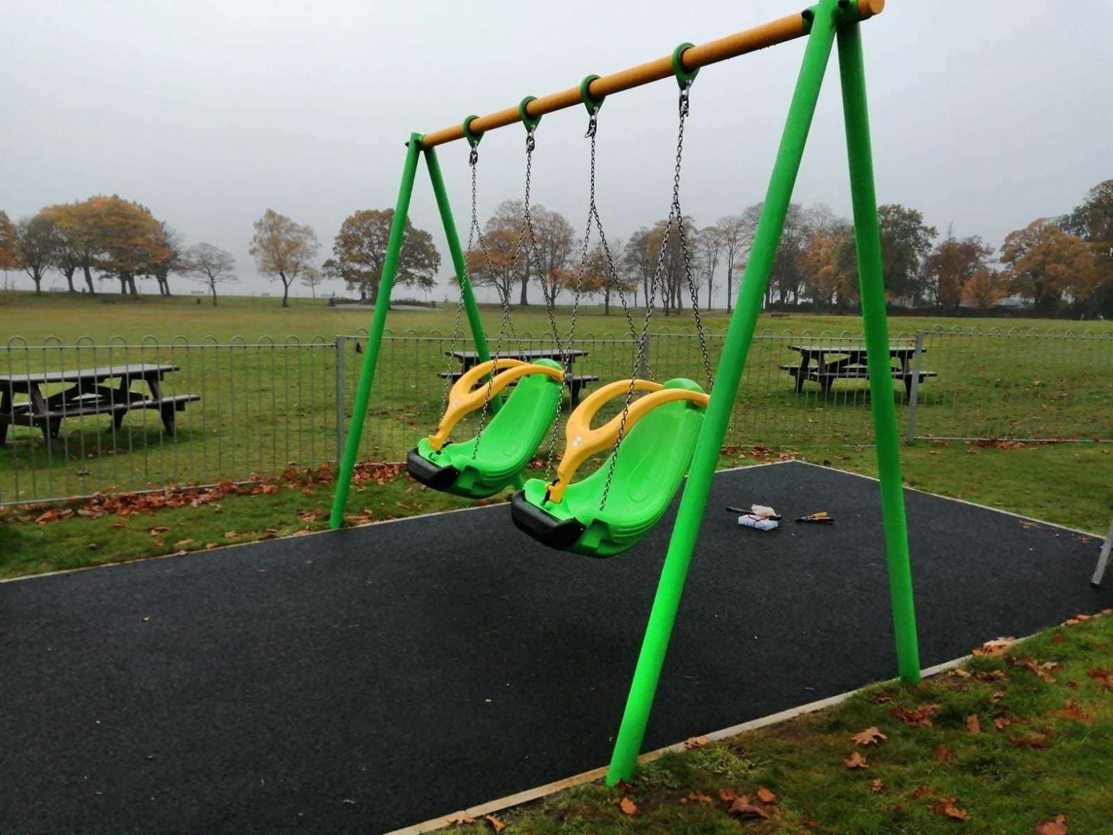 The type of inclusive swings that the Belhelvie Community Trust are looking to install at the play park.