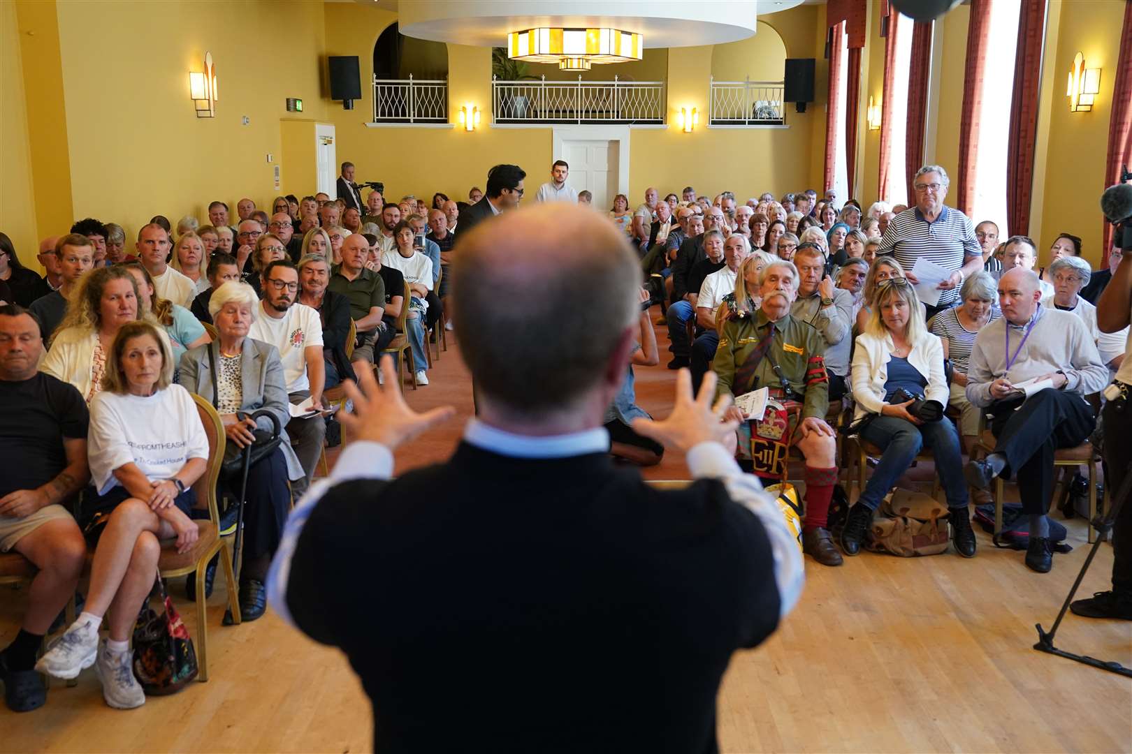 More than 100 members of public gathered at Himley Hall to hear MP Marco Longhi’s updates on the pub (Jacob King/PA)