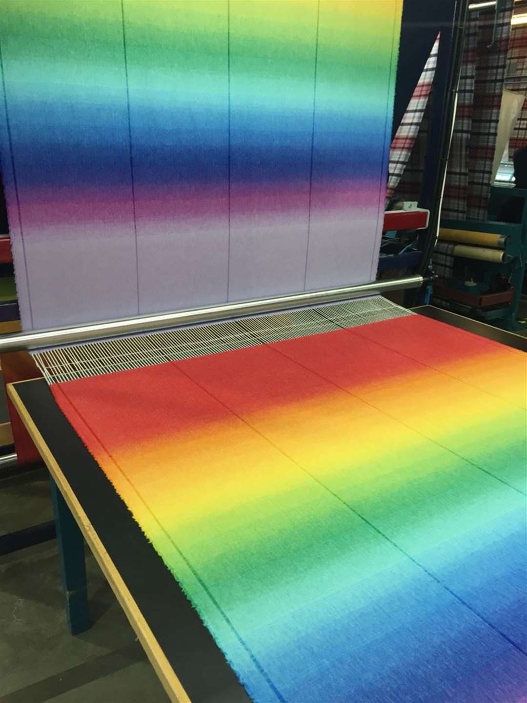 The scarf being made.