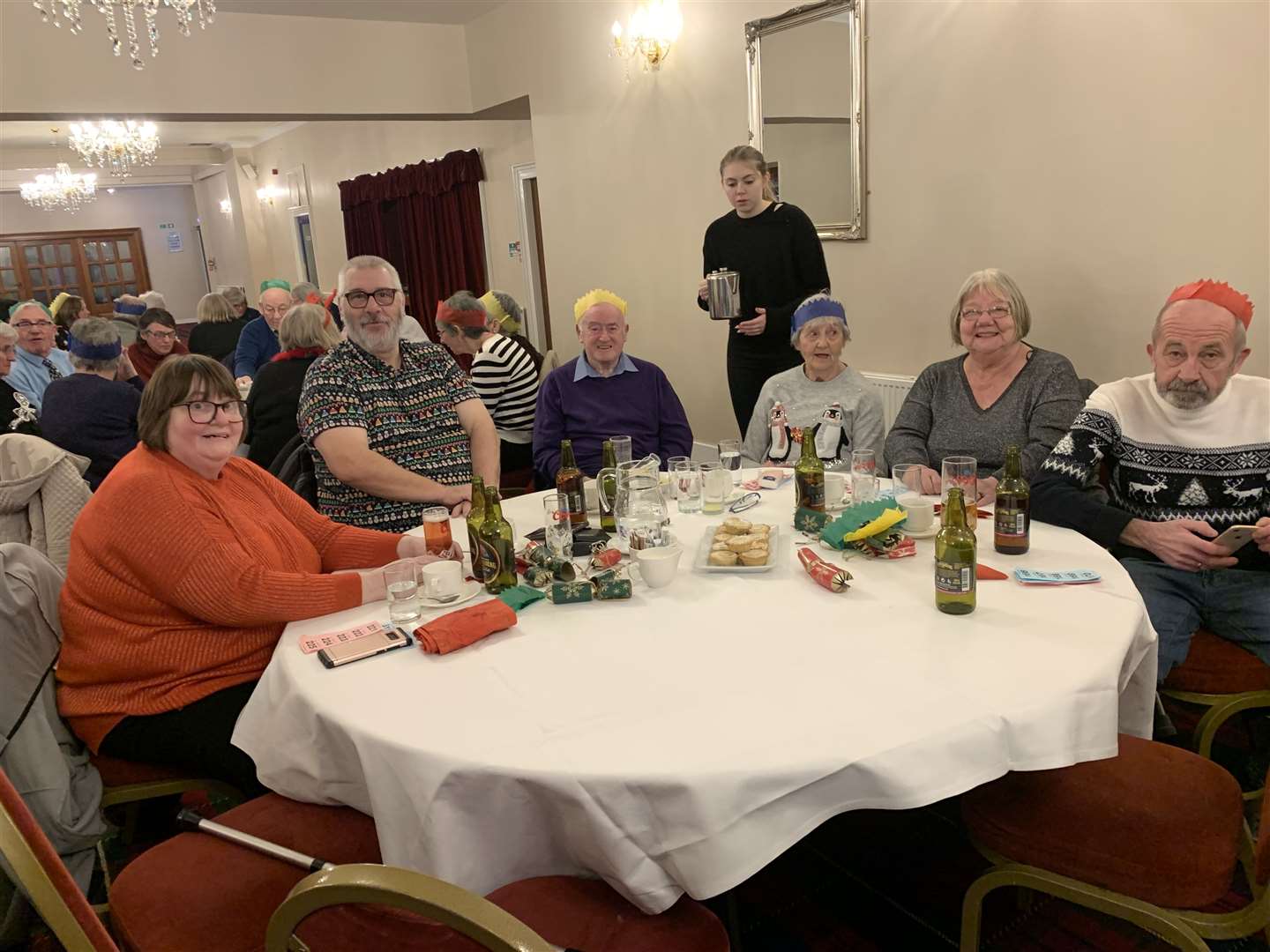 One of the happy groups at last week's Age Concern Christmas party at Kintore Arms, High Street, Inverurie