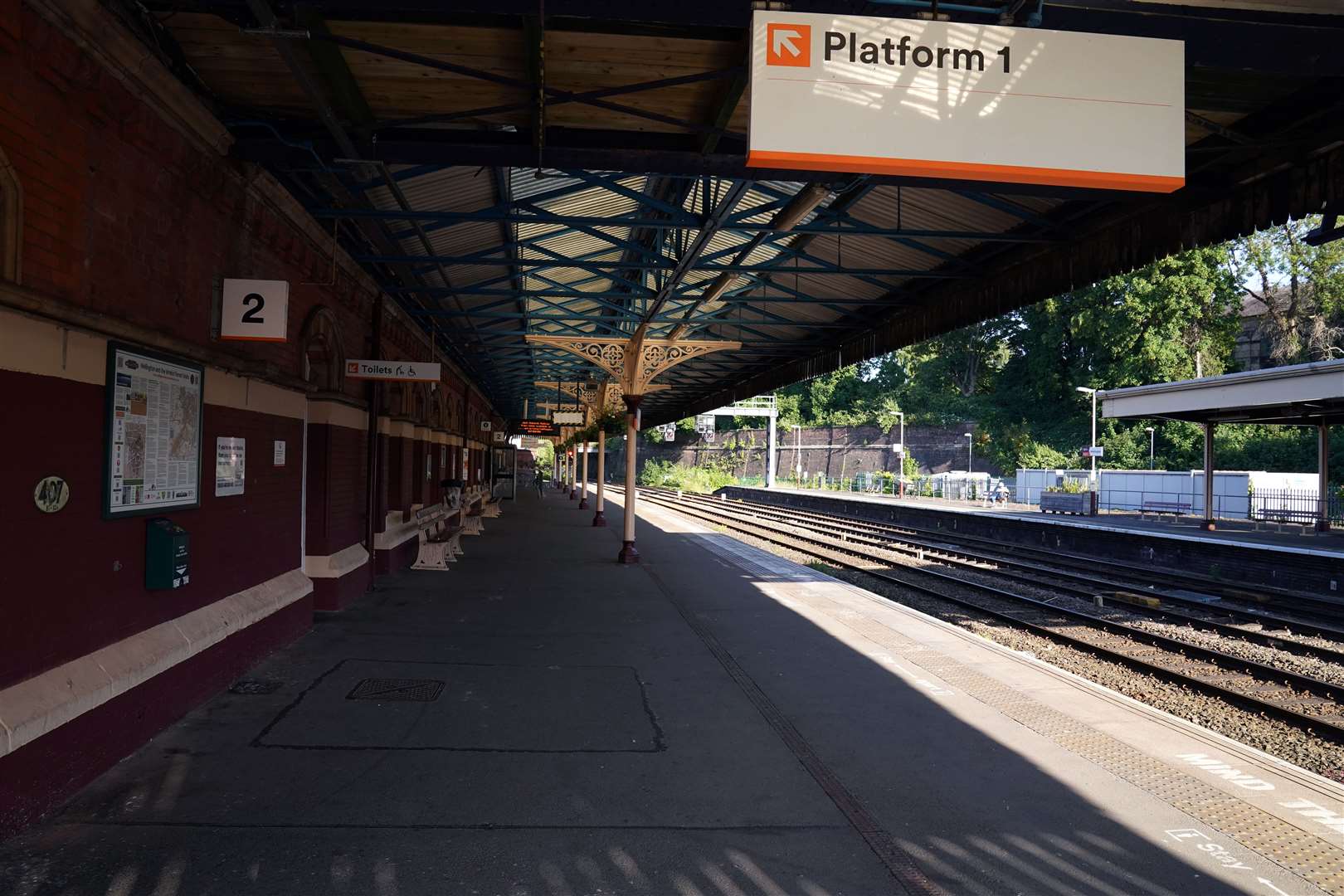 An empty platform at Wellington station in Shropshire (Nick Potts/PA)