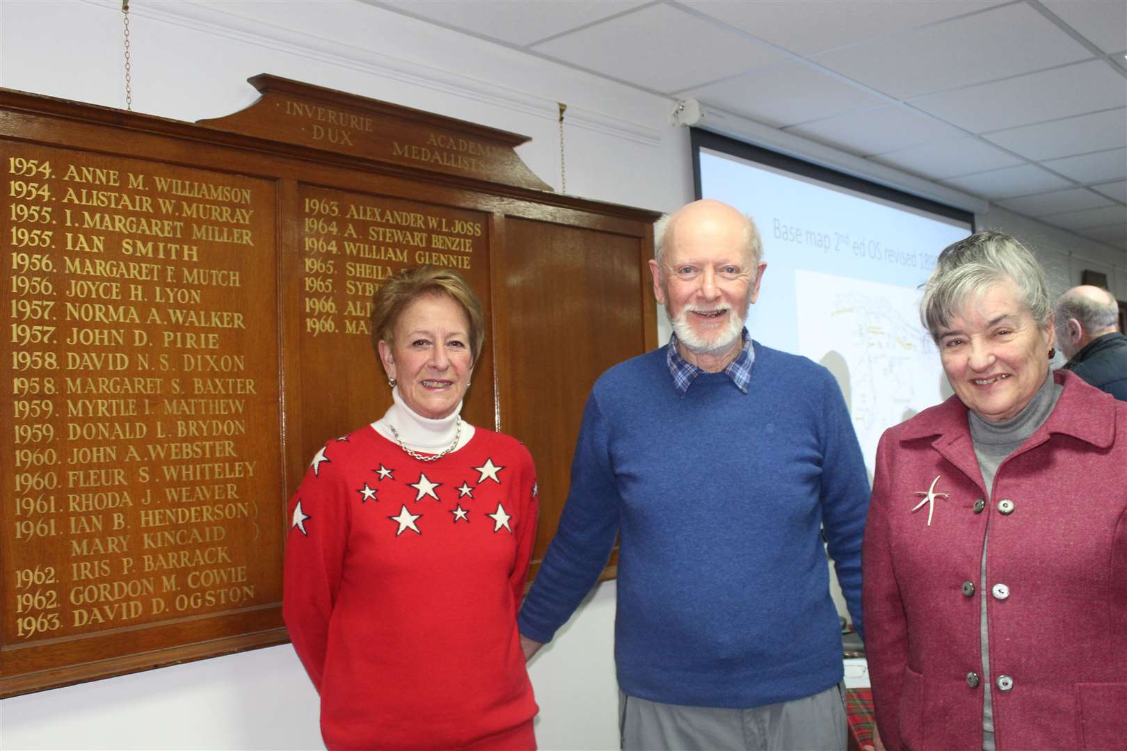 Garioch Heritage society president Nora Radcliffe (right) with guest Colin Miller and Sheila Tait who gave the vote of thanks at this weeks meeting at Garioch Heritage centre, Loco works road, Inverurie. Picture: Griselda McGregor