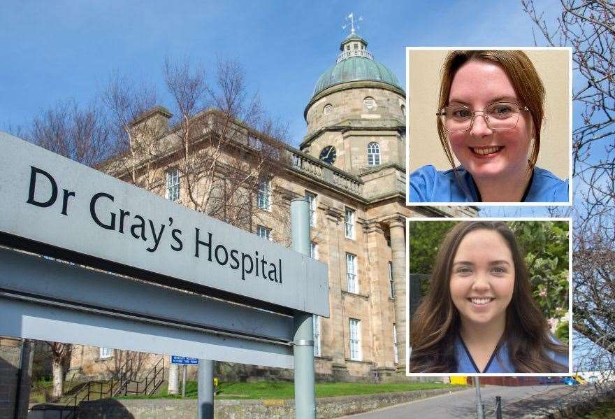 Leah Mckenzie (inset top) and Jenna Lyall have returned to their Moray roots to work with the midwife team at Dr Gray's Hospital.