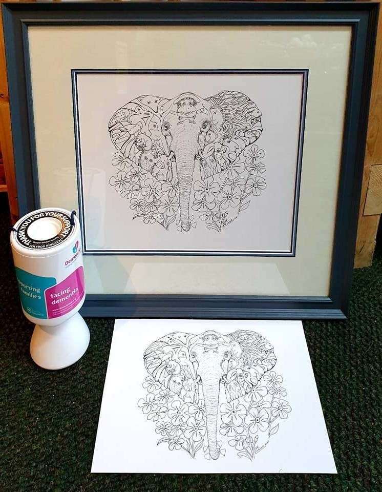 The painted elephant gifted by Dorothy Anderson raised £177.