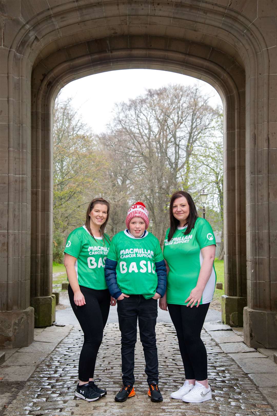 Claire Cameron, left with her nephew Kai and friend Sarah McKinnon who raised £1600 for Macmillan Cancer Support by doing the Kiltwalk. Picture: Daniel Forsyth.