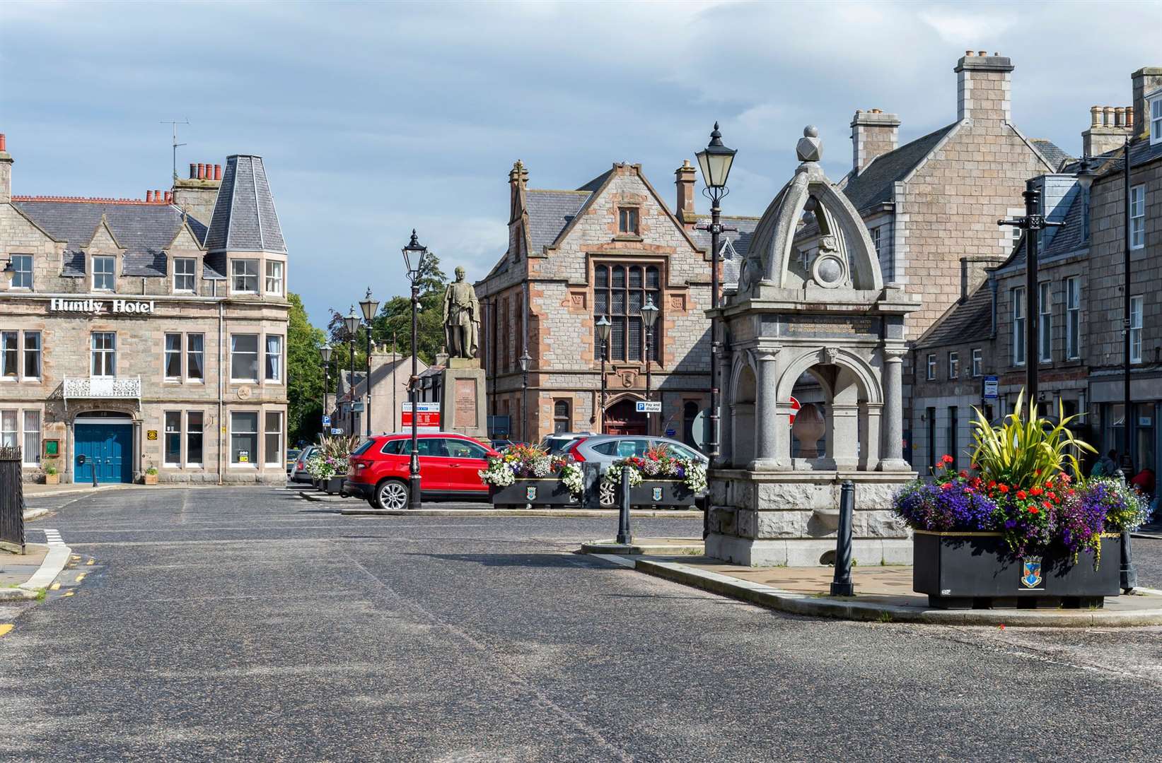 The lamps in Huntly town square are set to be removed over safety concerns