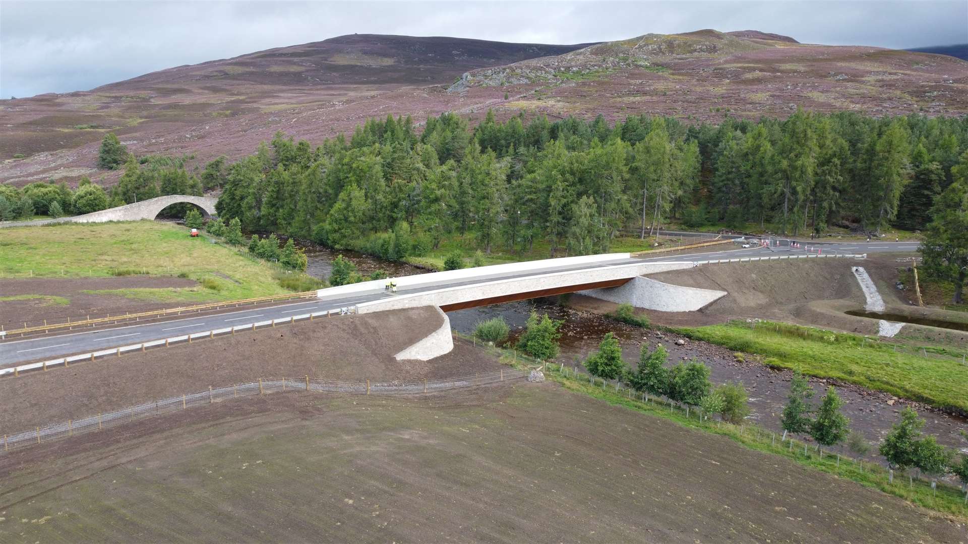 The new bridge at Gairnshiel opened to traffic last year.