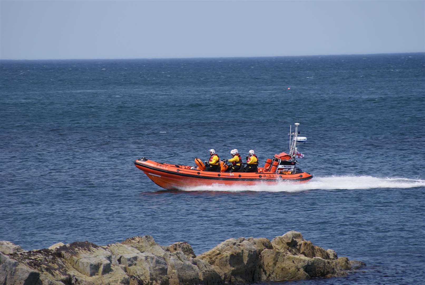 Macduff lifeboat was called out to help rescue the kayakers.