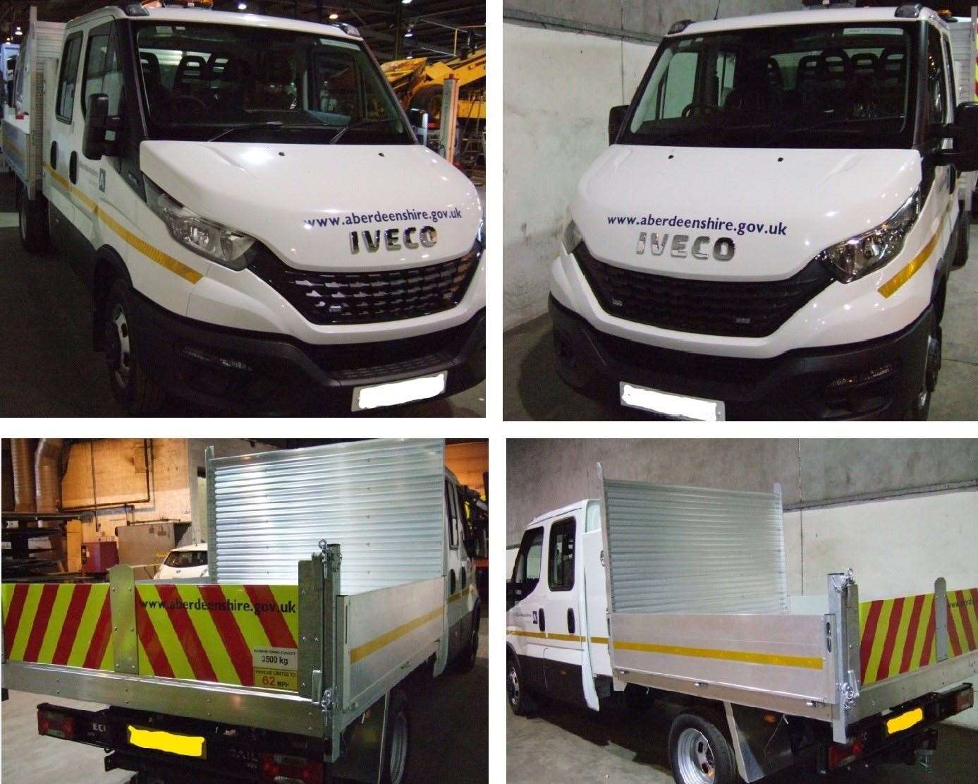 Aberdeenshire Council vehicles and equipment were stolen.