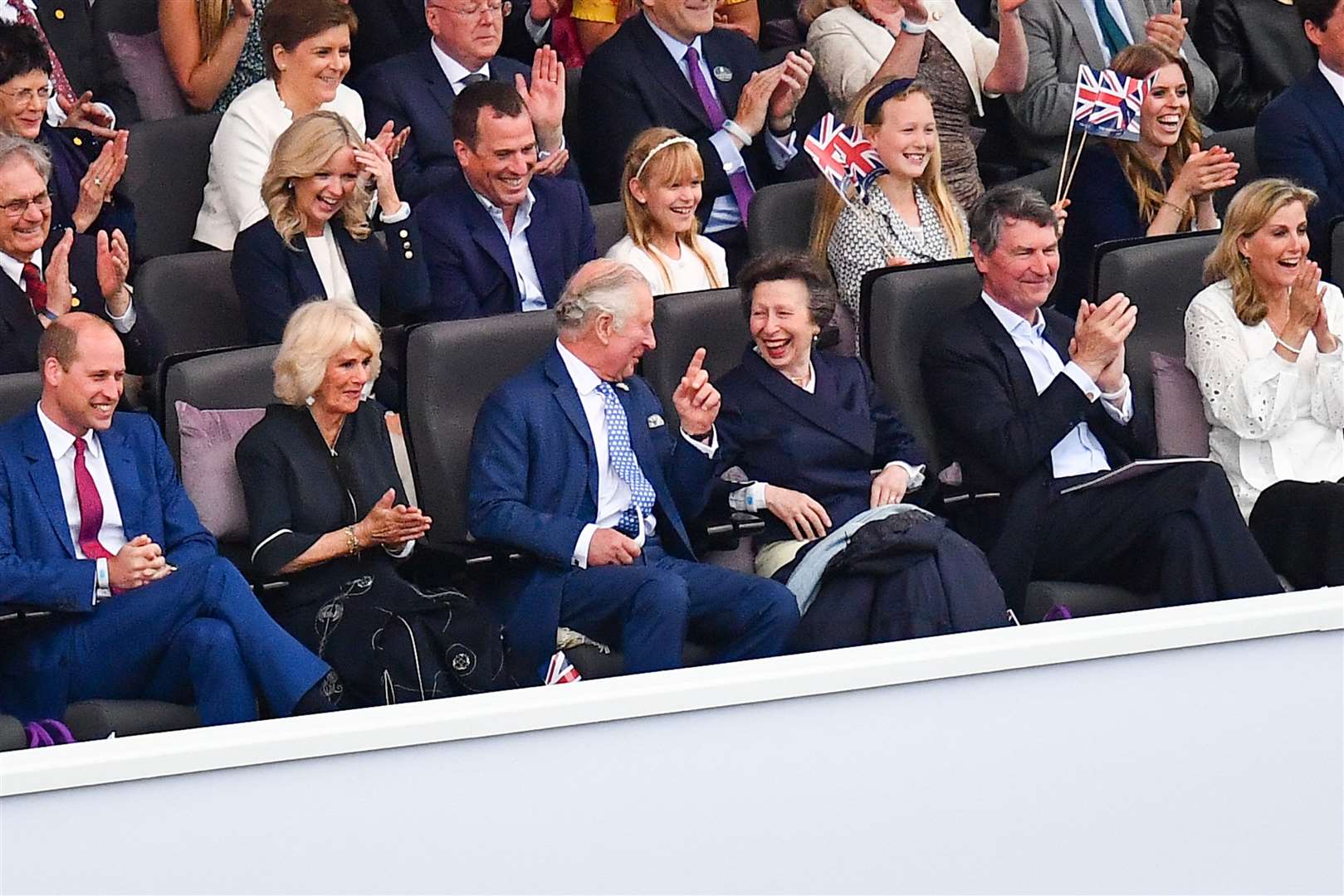 Charles and sister Anne sharing a laugh (Niklas Halle’n/PA)