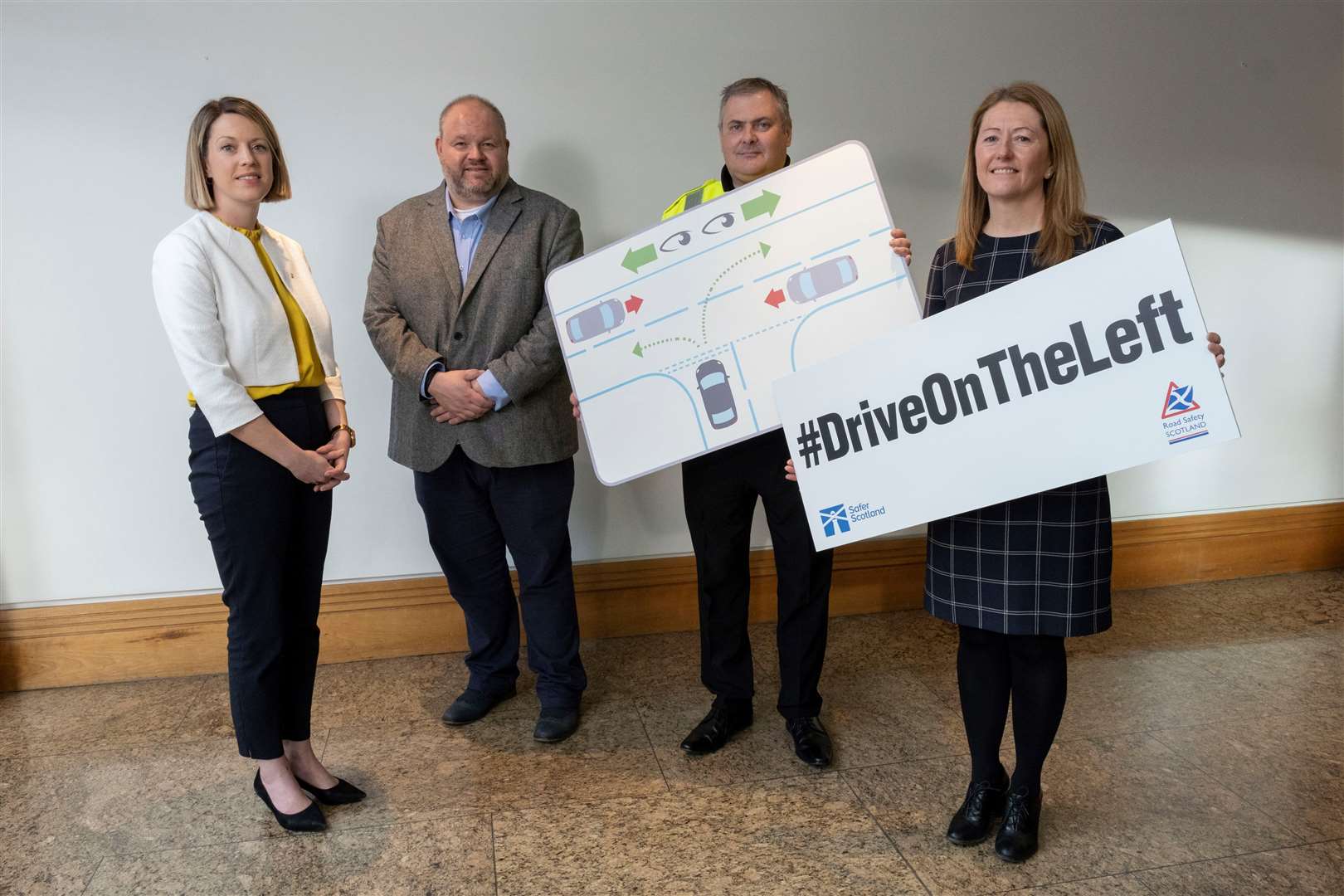 (From left) Minister for Transport Jenny Gilruth, Bruce Arell from Enterprise Holdings, Superintendent Stewart Mackie from Police Scotland and Margaret Spiers from Arnold Clark.