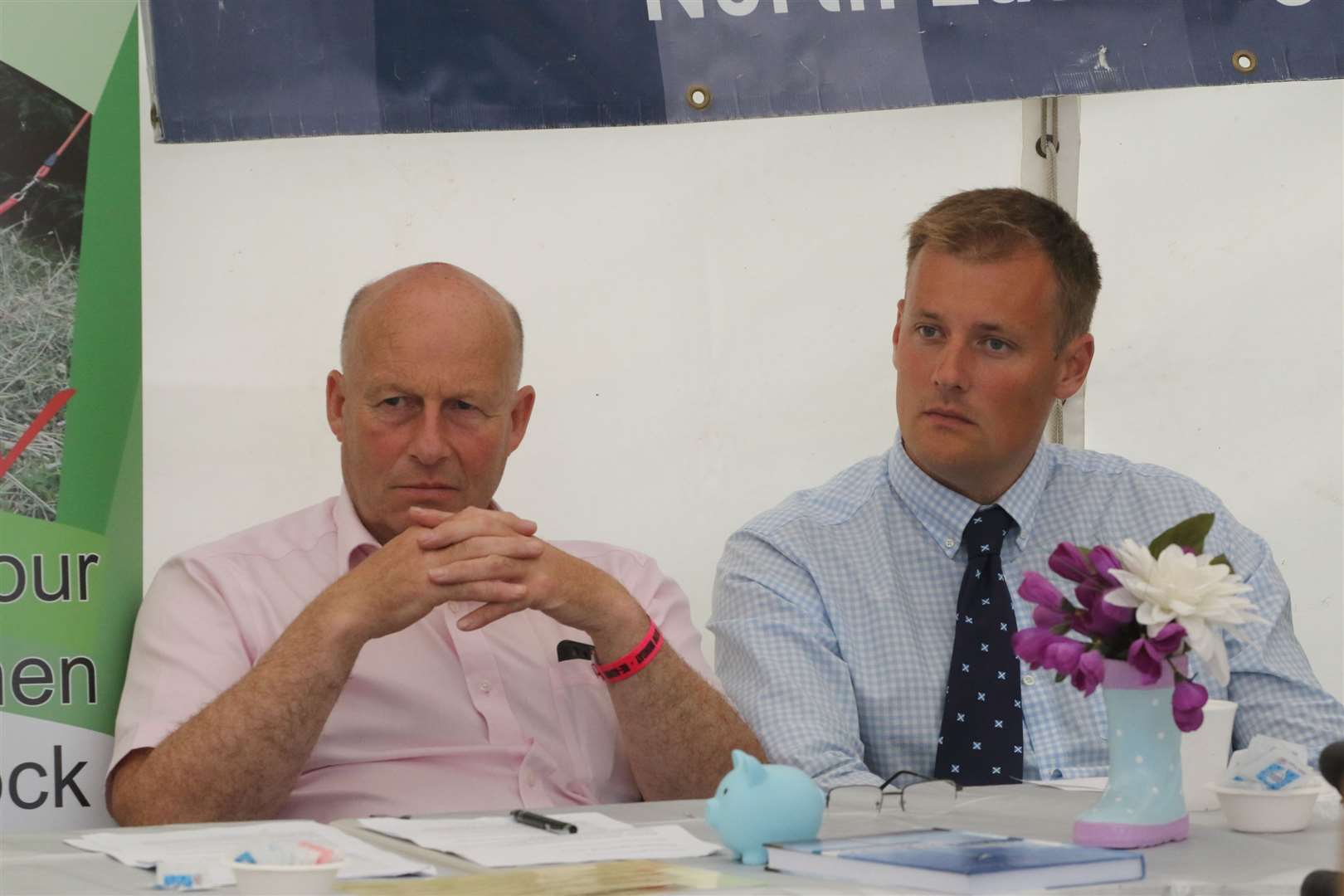 NFUS renewables coordinator Mike David and Muirden Energy director Alex Fowlie during the energy meeting...Picture: David Porter