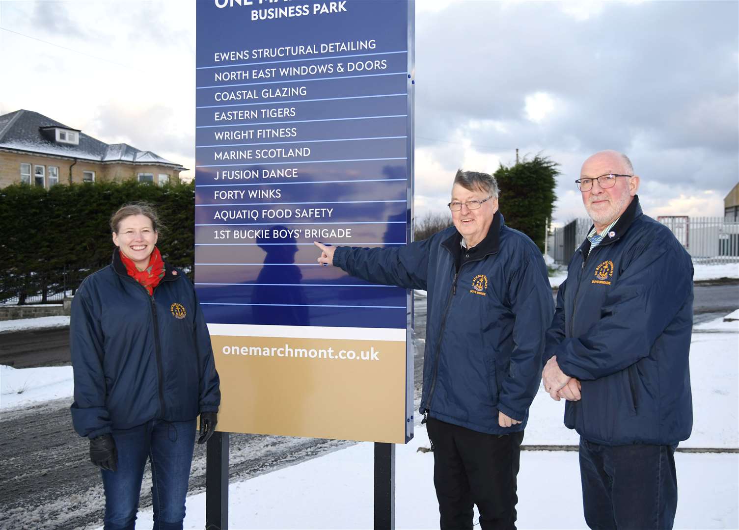 Looking forward to moving to One Marchmont Business Park are (from left) helper Laura Taylor, Company Captain Alan McIntosh and officer Grant Stewart. Picture: Beth Taylor