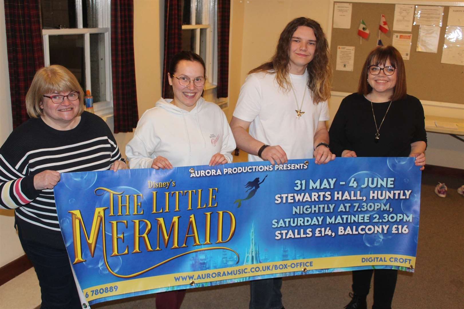 Some of the cast of The Little Mermaid (left to right) are: June Cranna (Ursula), Kirsten Rennie (Ariel), Paul Chalmers (Prince Eric) and Lauren MacAskill (Ursula).