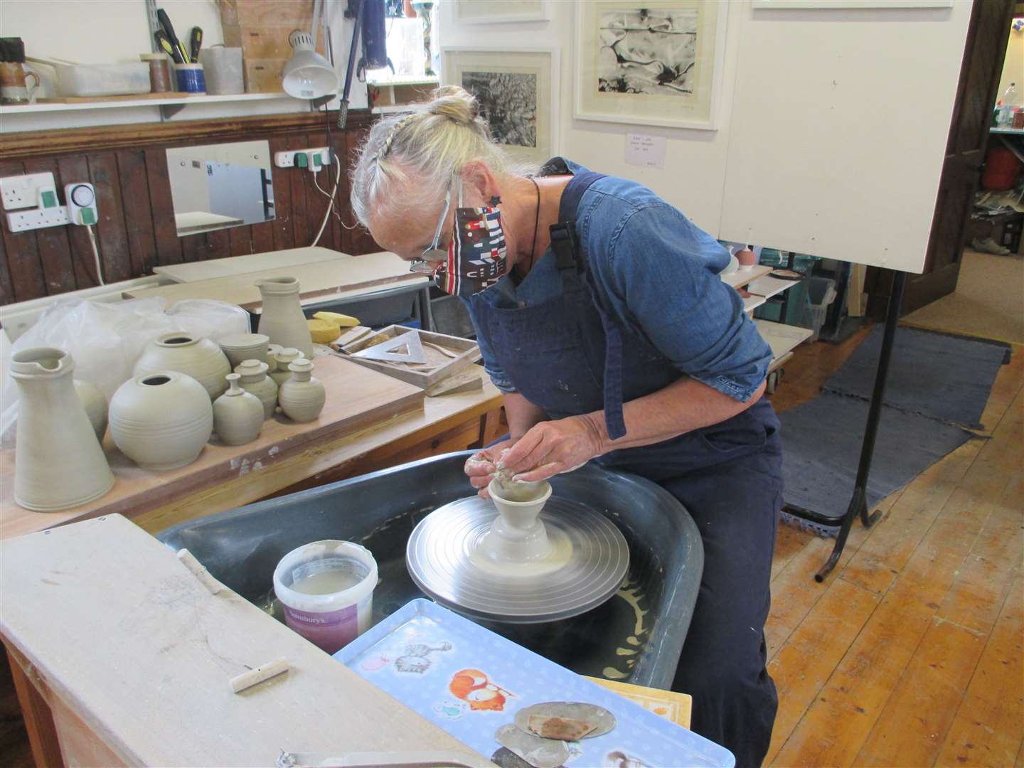 NEOS chairwoman Fiona Duckett demonstrates pottery making at her Watergaw Ceramics studio in Whitehills