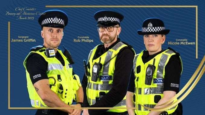 Sergeant James Griffin, PCs Rob Philips and Nicole McEwen.