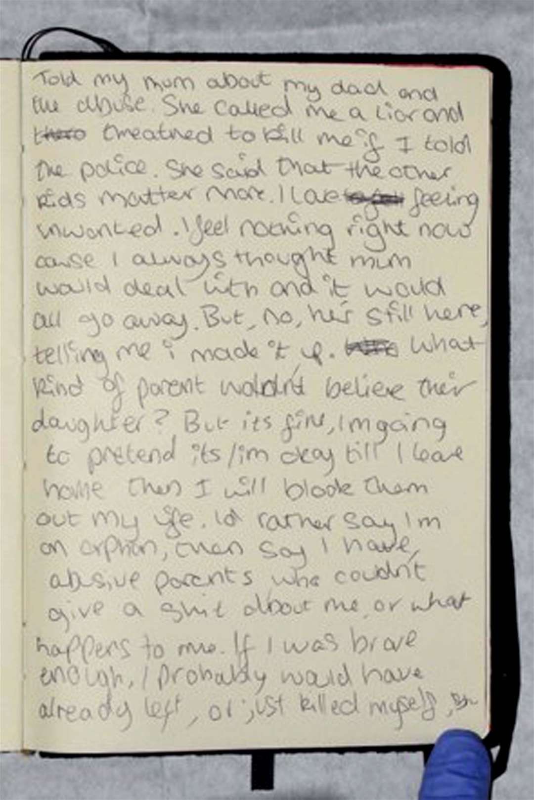 Bernadette Walker’s notebook (Cambridgeshire Police/PA)