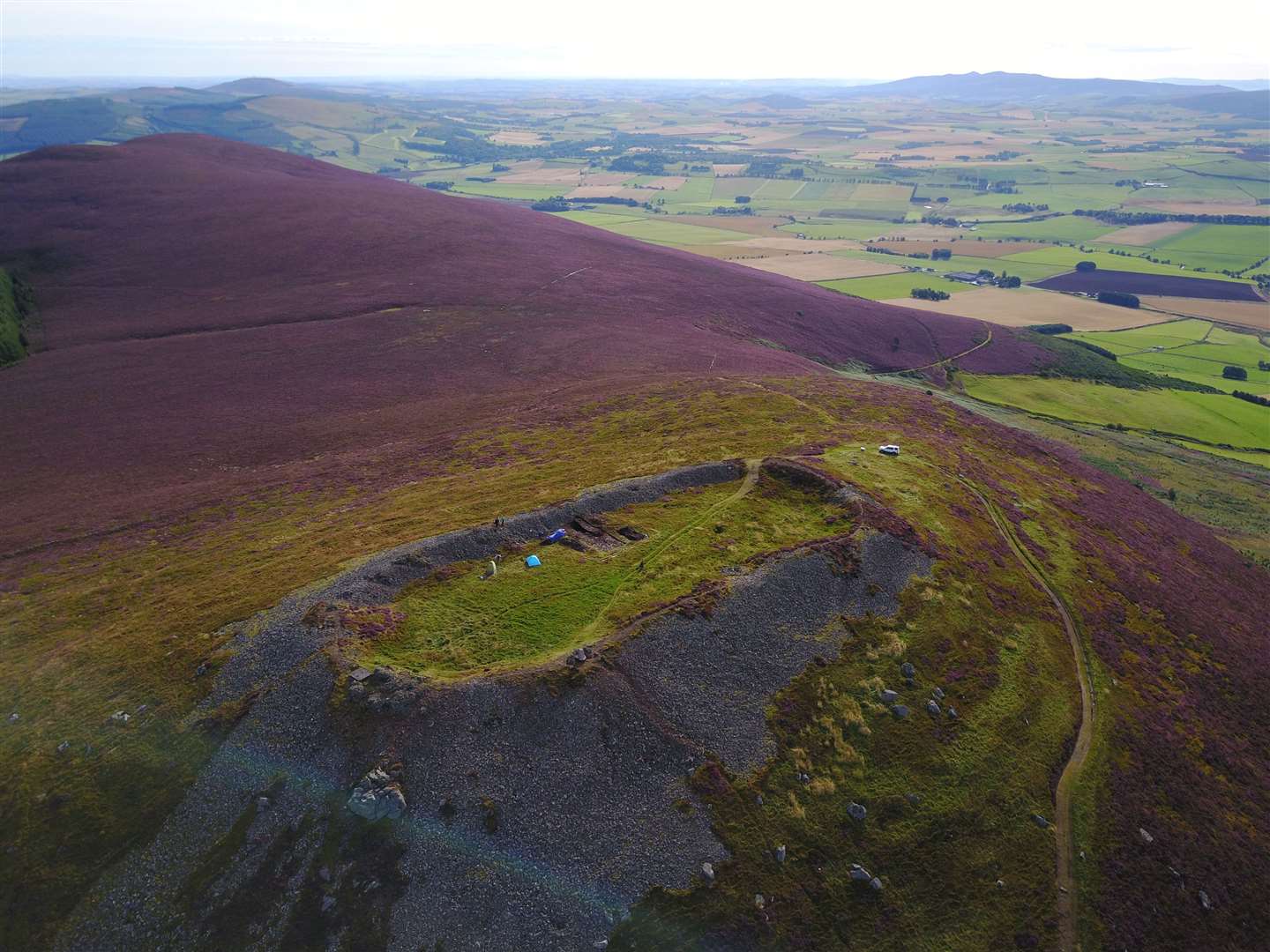 A Pictish settlement at the Tap O' Noth hill near Rhynie.
