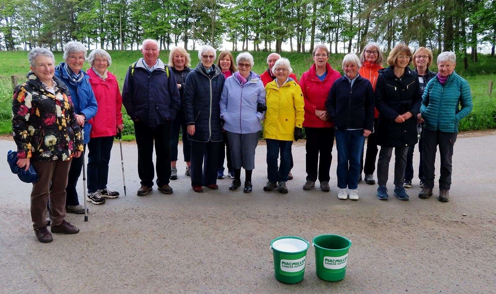 A walk for Macmillan Cancer in Huntly raised almost £600 for the charity.