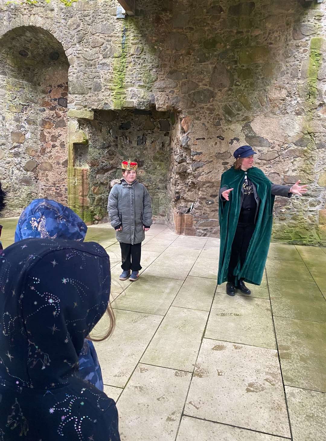Kids being treated to readings from the novel along with mini tours of the castle.
