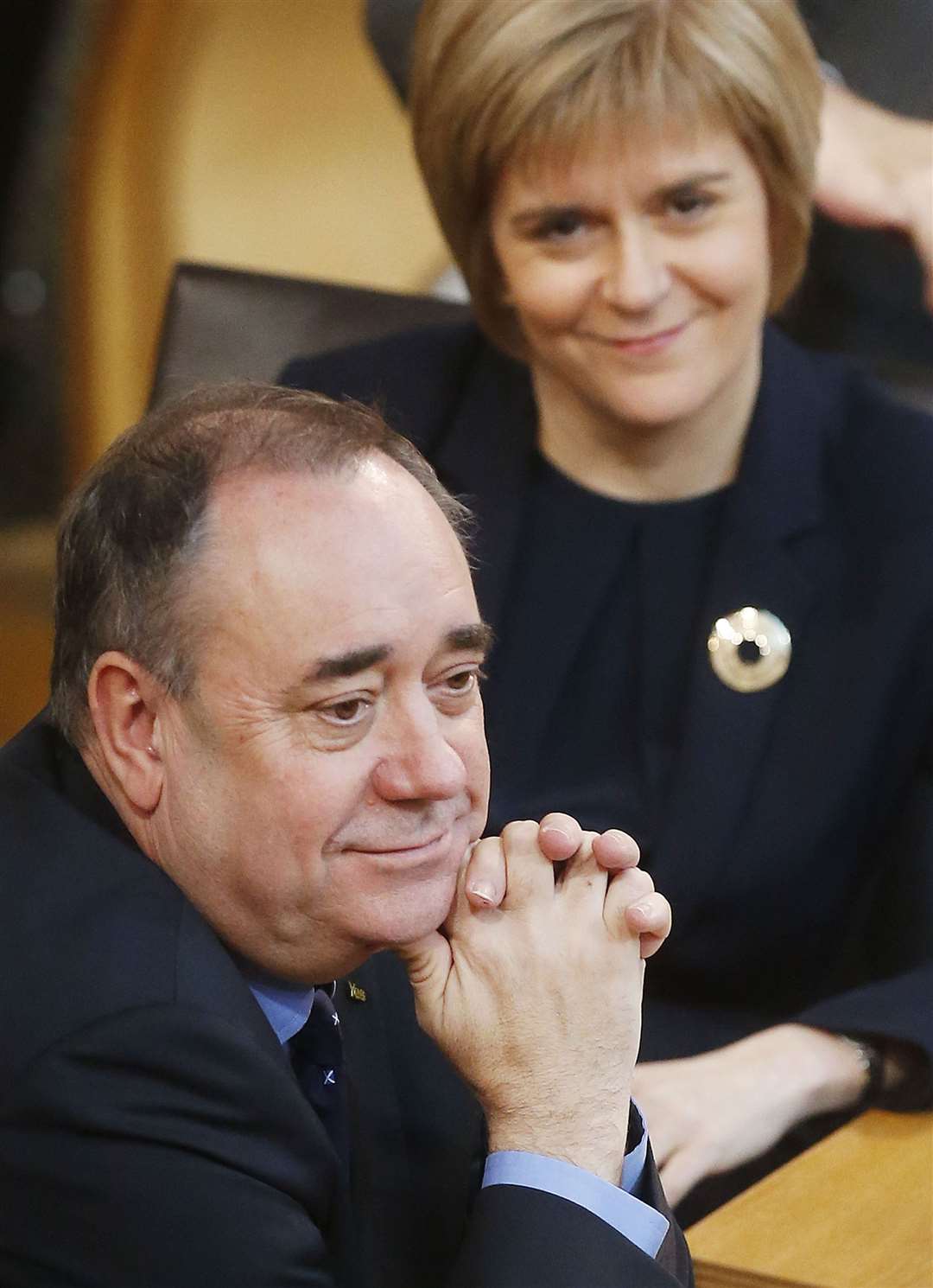 Alex Salmond and his successor Nicola Sturgeon after he resigned as First Minister (Danny Lawson/PA)