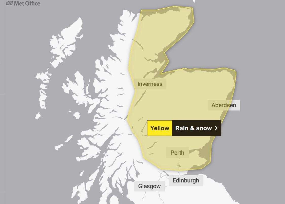 A warning for snow has been issued by the Met Office