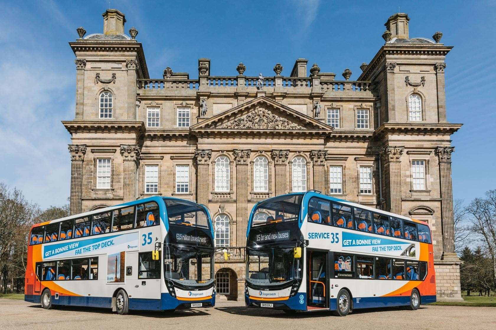 Stagecoach North Scotland launched its new buses at Duff House in Banff.