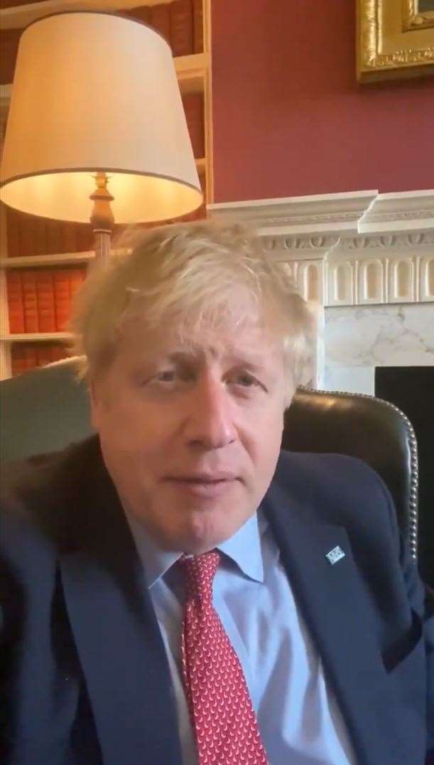 Screengrab from a March 27 video as Mr Johnson announces he had tested positive for coronavirus. Just over a week later he was in intensive care (10 Downing St/PA)