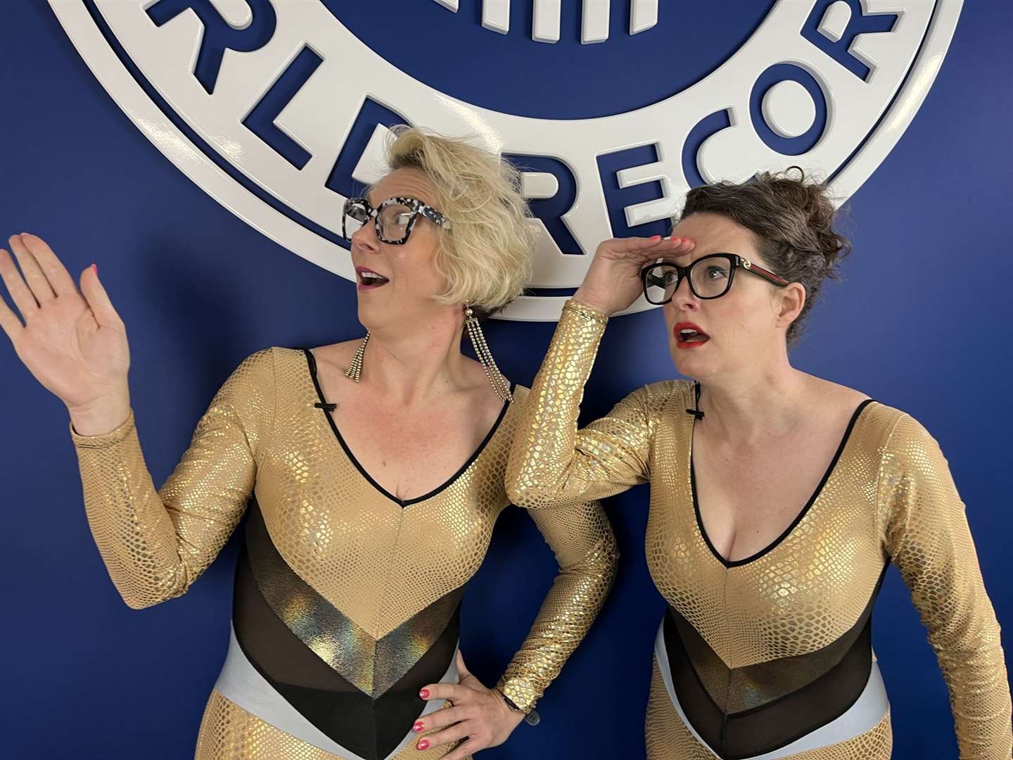 Helen Thorn and Ellie Gibson achieved the Guinness World Records Title for the highest altitude stand-up gig (Ellie Gibson/Guinness World Records/PA)