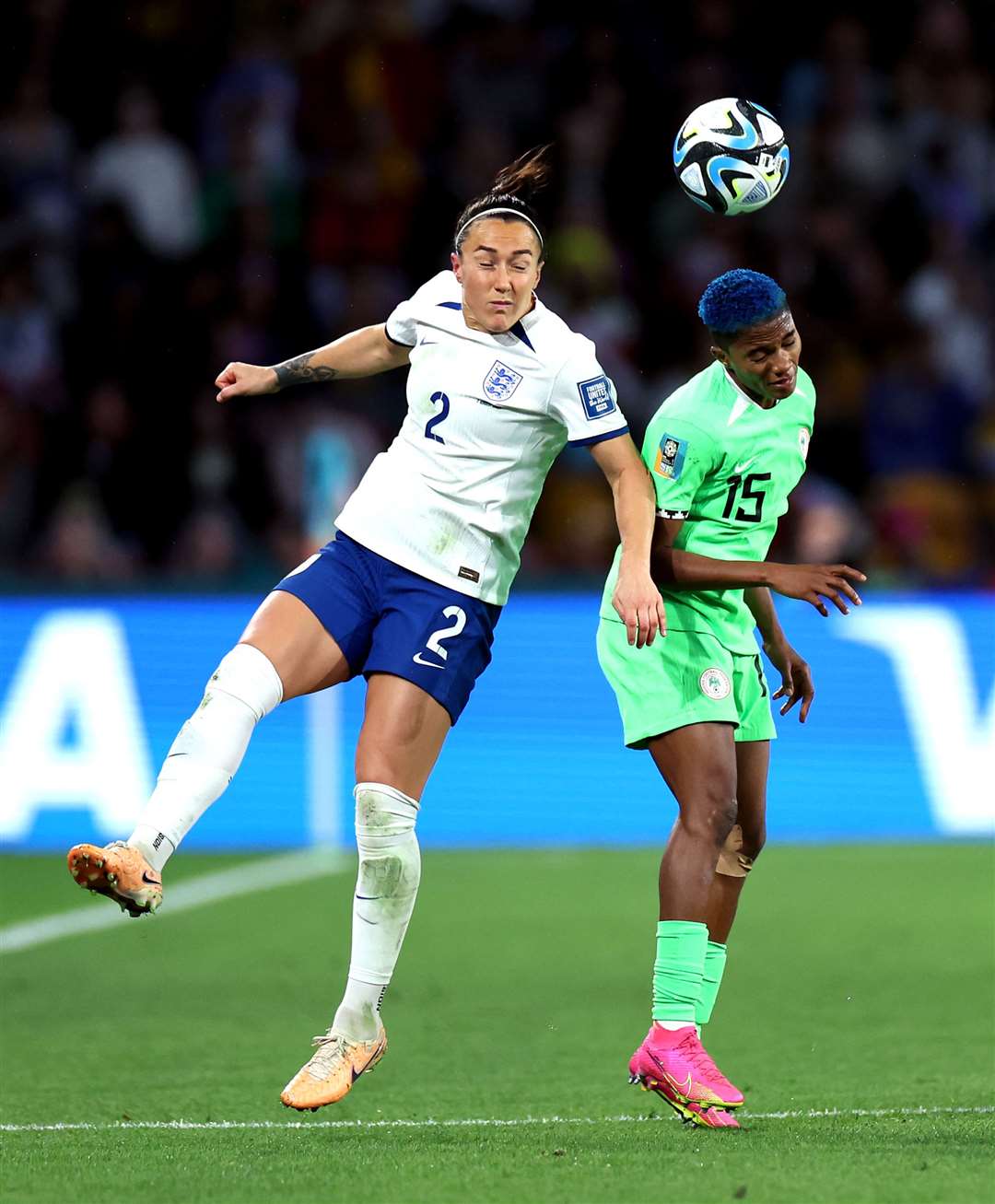 Lucy Bronze in action for England against Nigeria (Isabel Infantes/PA)