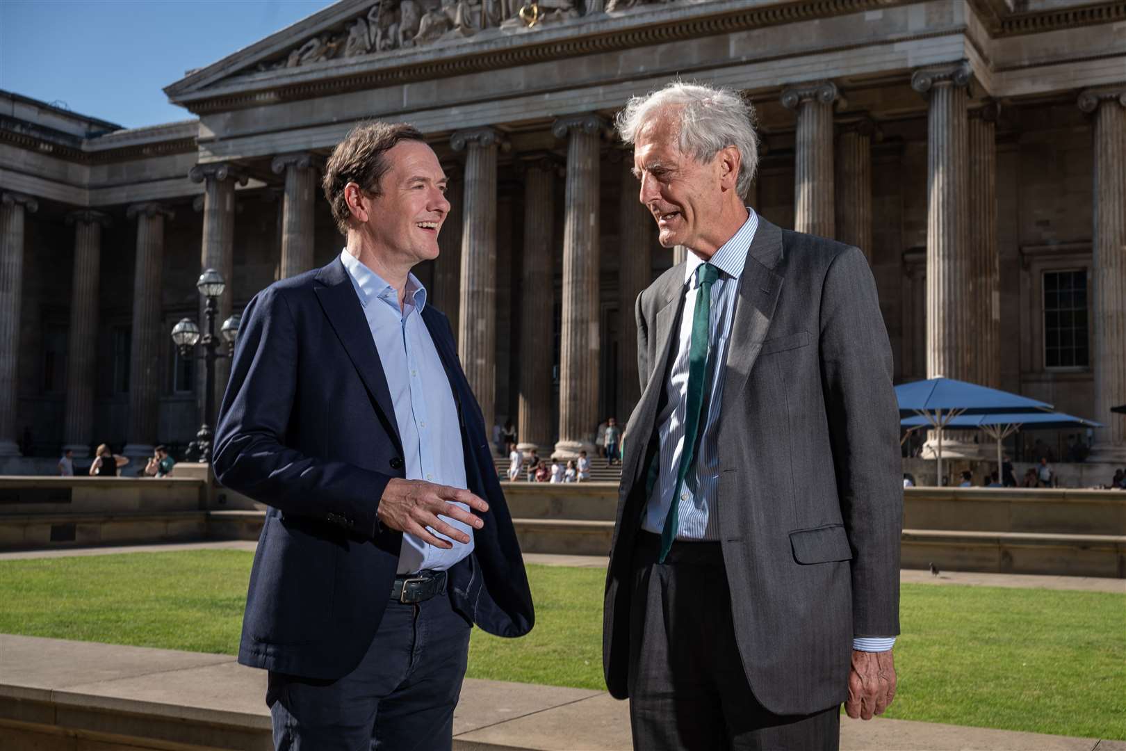 Chairman of the museum’s trustees George Osborne, left, with interim director Sir Mark Jones (Aaron Chown/PA)