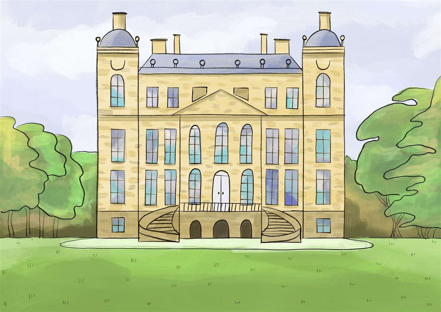 Sketching Scotland guides people on how to draw landmarks like Duff House.