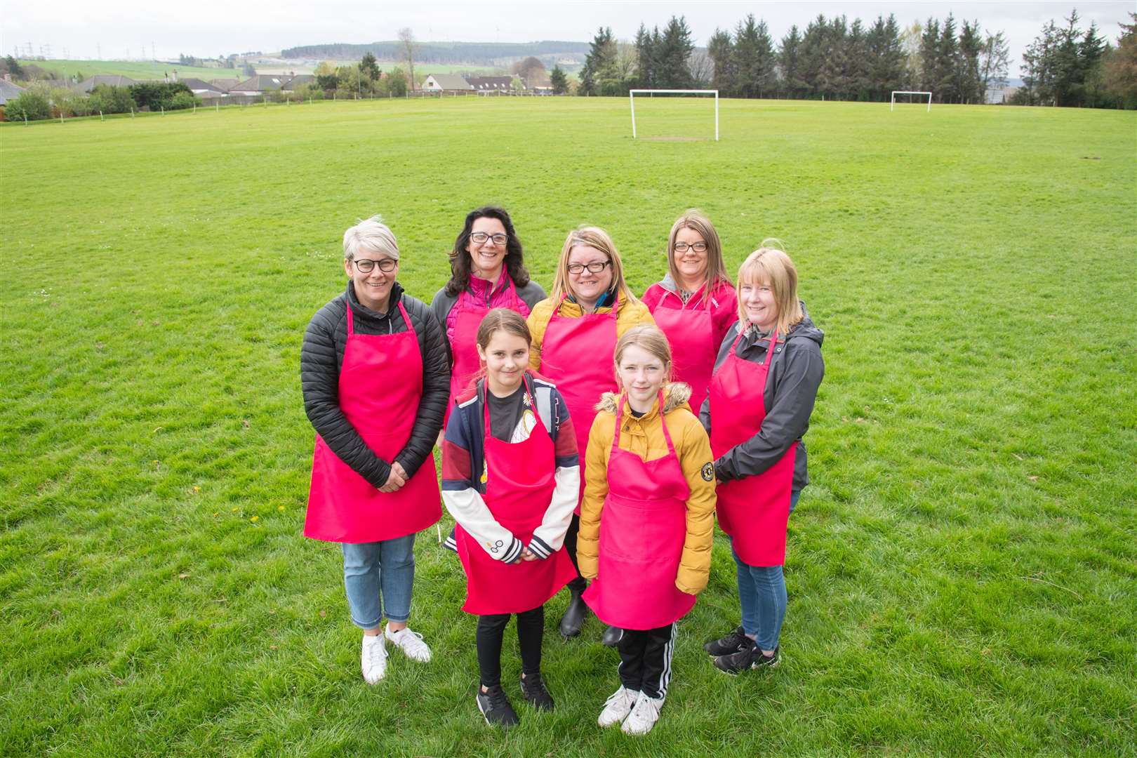 From left; Lynn Cowie, Kathryn Taylor, Sarah McWilliam, Faye McWilliam, Muggie Milne..Front; Jade Cowie and Dee Bradley...Preview for the returning Fife Keith Park Picnic...Picture: Daniel Forsyth..