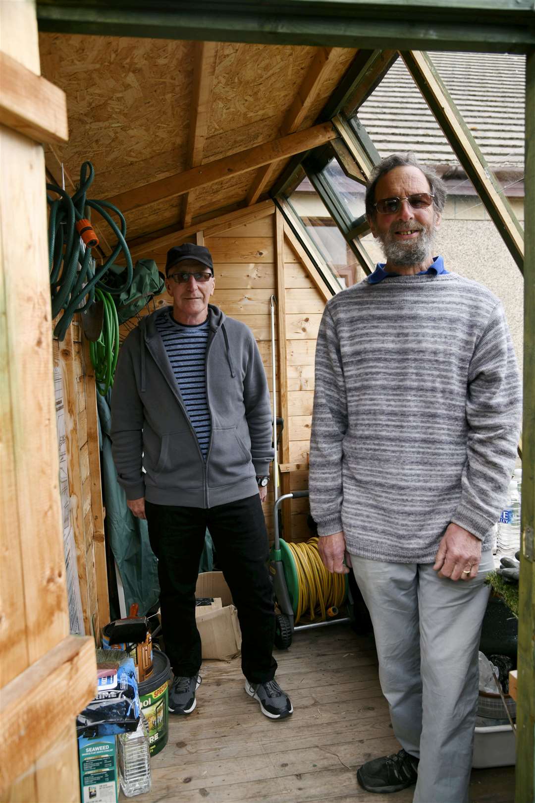 Finechty Men's Shed members Peter Davidson (left) and Norman Banks in the newly revampe dpotting shed. Picture: Beth Taylor