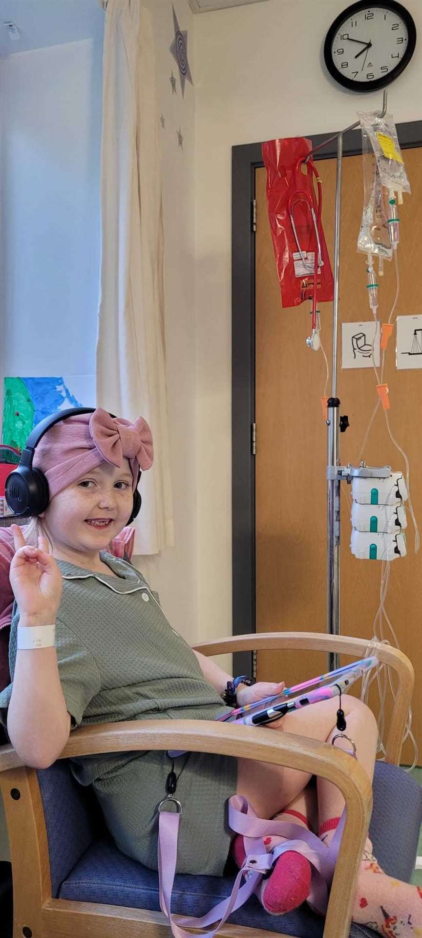 Aurora during her cancer treatment.