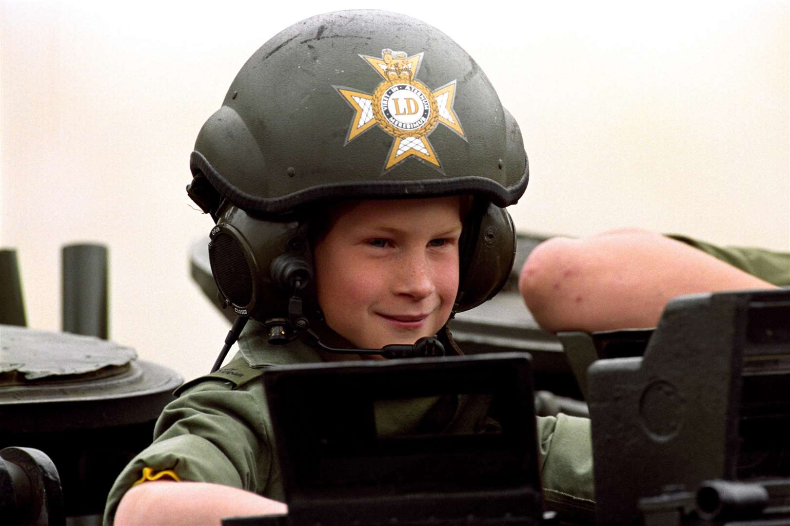 Prince Harry during a 1993 visit to the barracks of the Light Dragoons in Hanover, Germany (Martin Keene/PA)