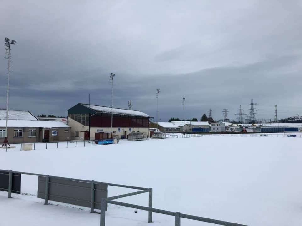 Keith's game is off due to a snowbound Kynoch Park.