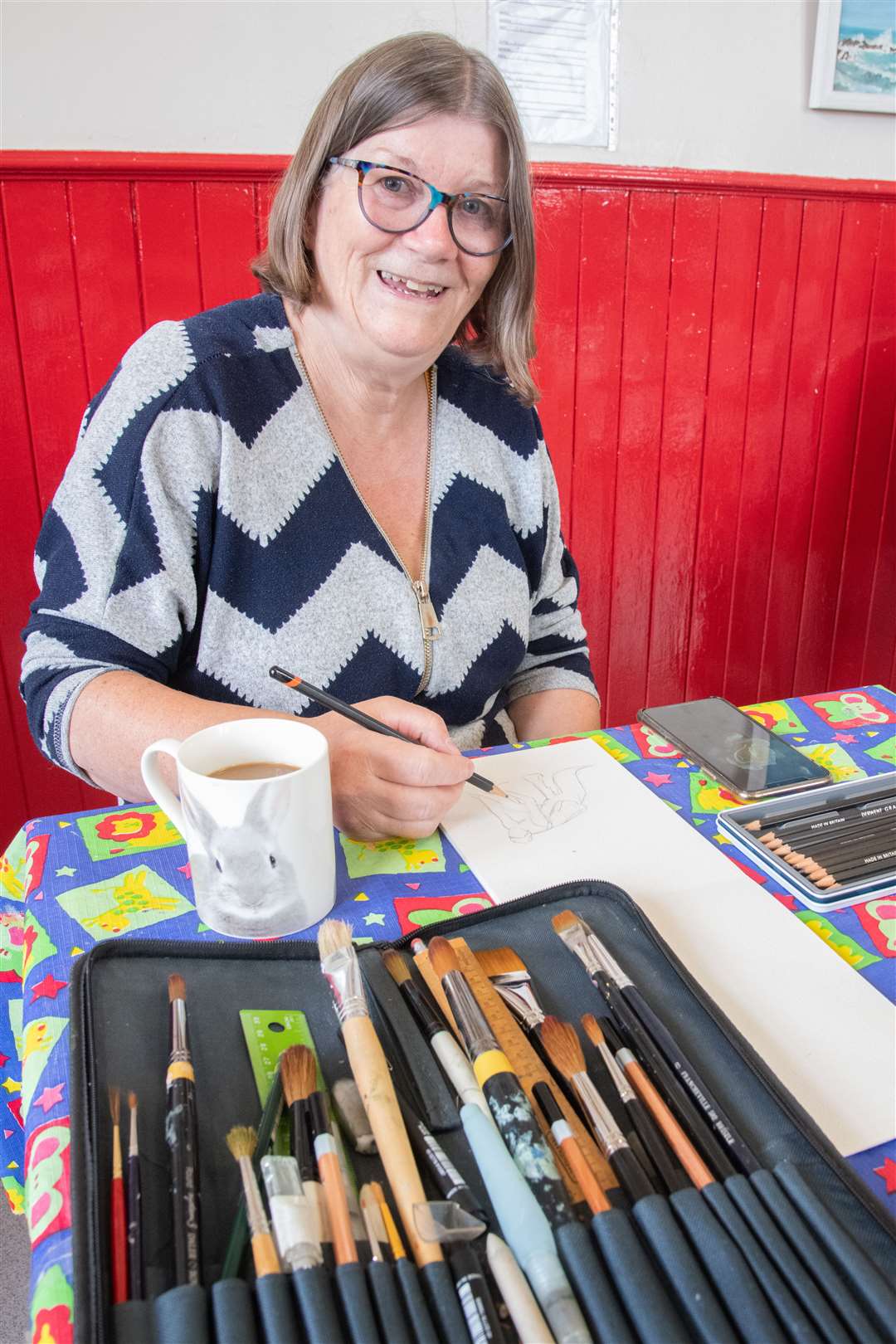Doing a bit of pencil work is Caroline Bruce. Picture: Daniel Forsyth