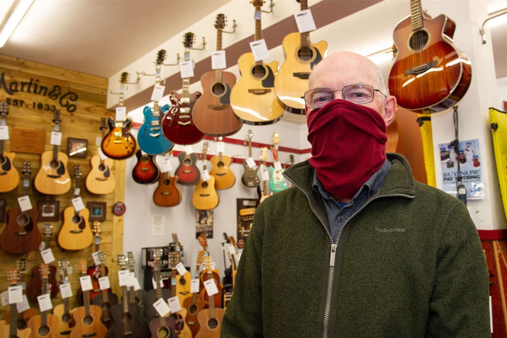 Vic Flett, owner of Elgin's Sound & Vision music shop. Picture: Daniel Forsyth.