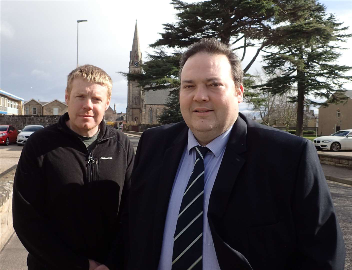 Councillor Tim Eagle (left) and Jamie Halcro Johnston MSP: Moray Covid jab concerns.
