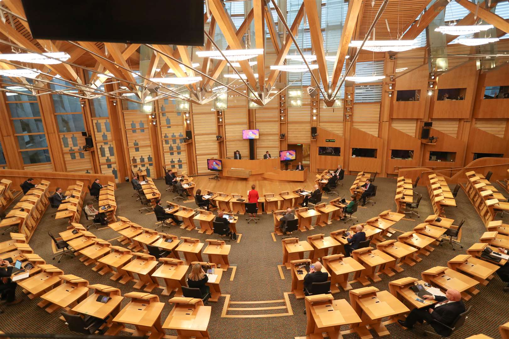 Nicola Sturgeon during a meeting at the Scottish Parliament in Edinburgh (Russell Cheyne/PA)