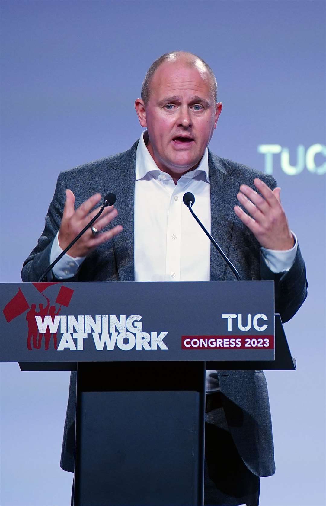 TUC general secretary Paul Nowak claimed ‘nothing works in this country anymore and no-one cares’ (Peter Byrne/PA)