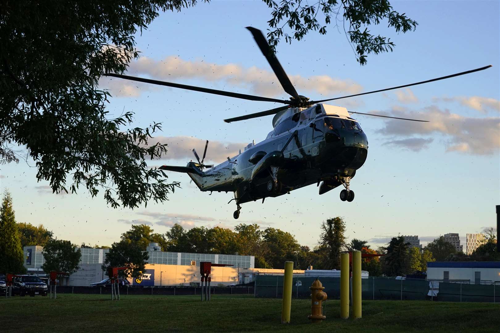 President Donald Trump arrives at Walter Reed National Military Medical Centre (AP Photo/Jacquelyn Martin)