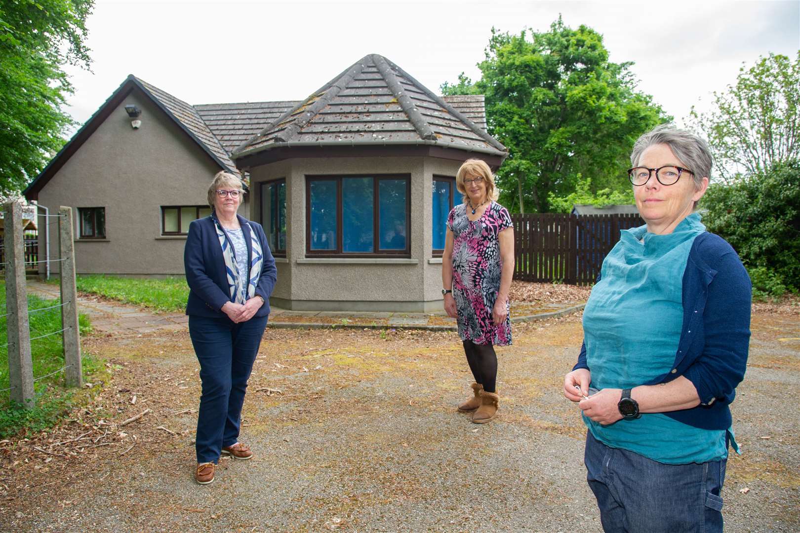 Fiona Alderson, Sandra Brantingham, chairwoman of the NoW board and Fi Thomson outside their new home. Picture: Daniel Forsyth