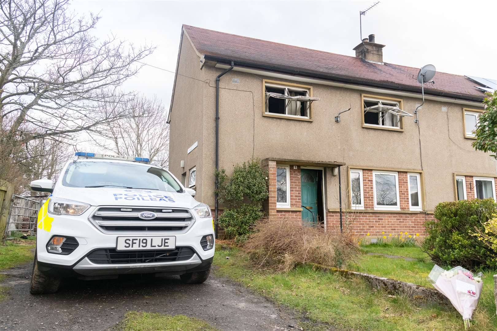 Police undertake investigations into the cause of a fire at Connages Cottage which claimed the life of a 74-year-old man. Picture: Beth Taylor