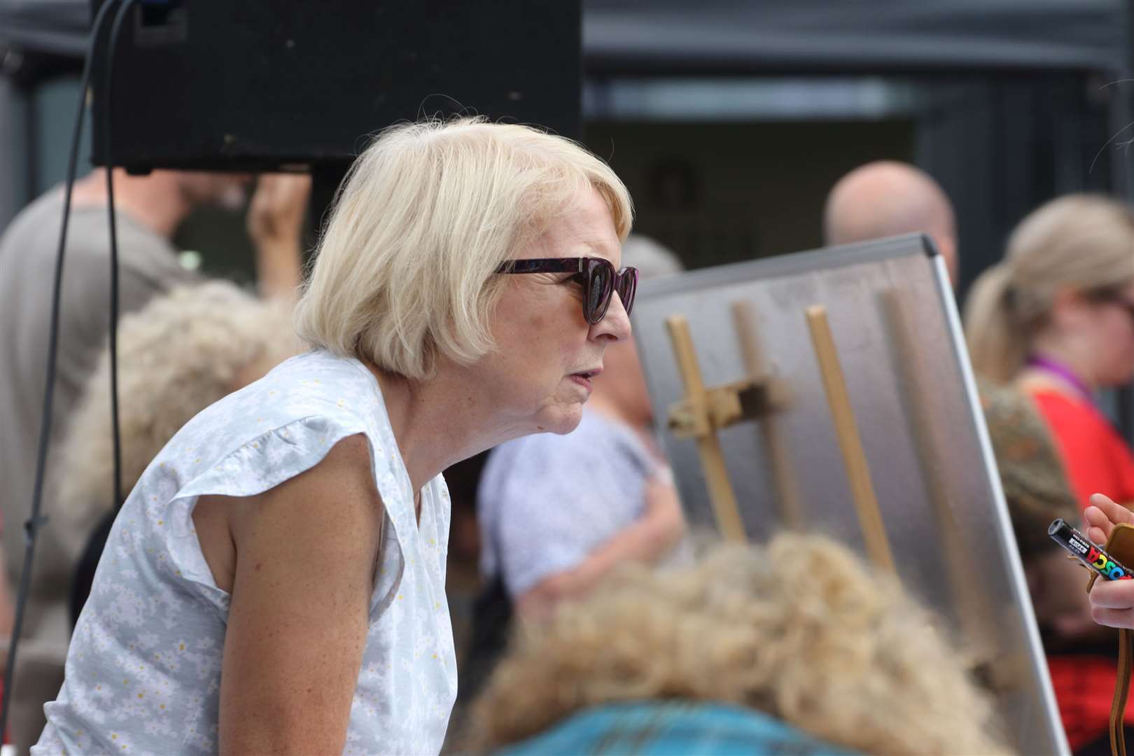 Hairst chairperson Pat Scott keeps her eye on proceedings in the Square...Picture: David Porter