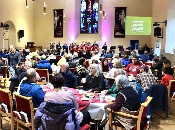 A packed Kirk Centre hosted the coffee morning. Picture: Phil Harman.