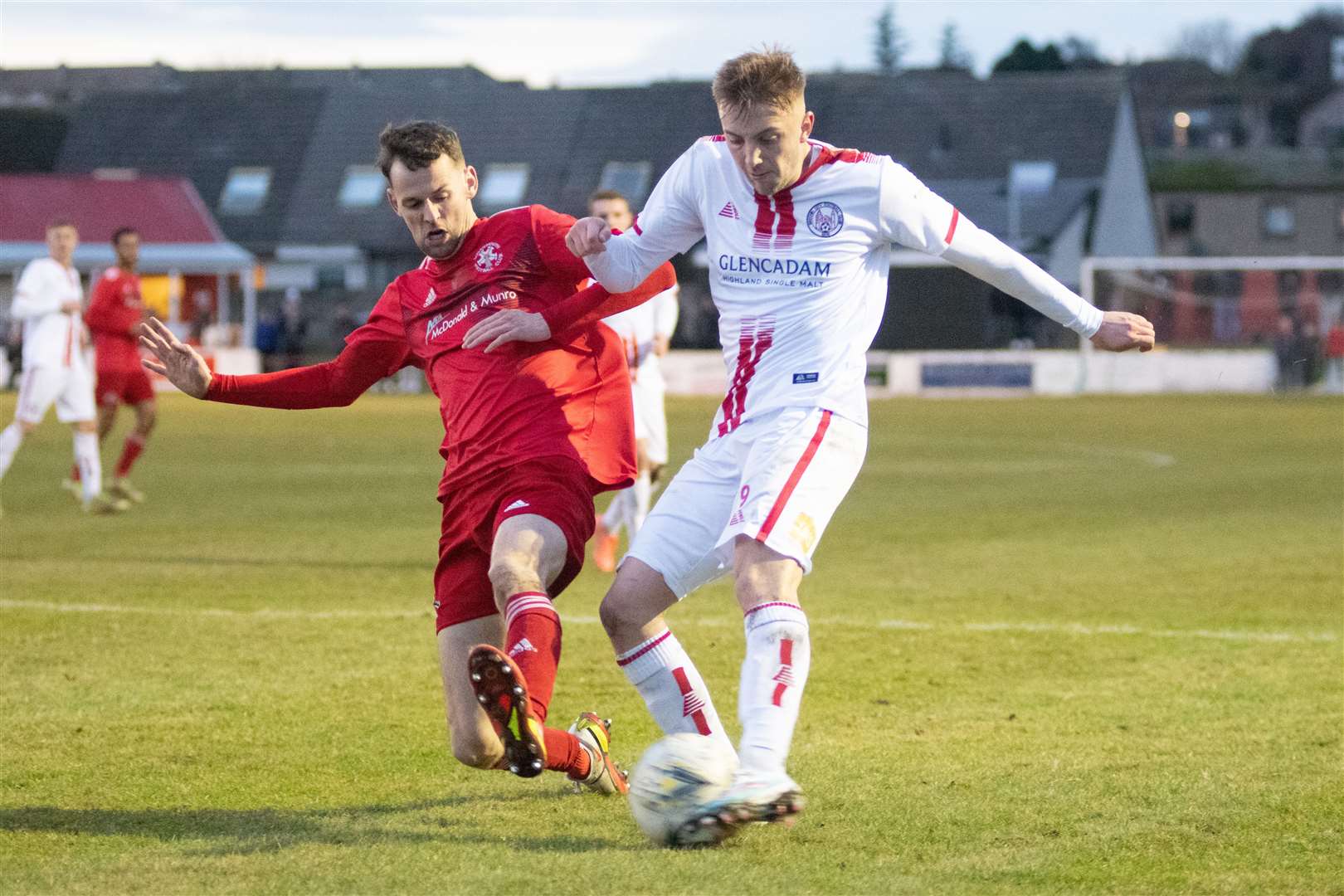 Grady McGrath (right) has netted 16 times for Brechin City this season. Picture: Daniel Forsyth